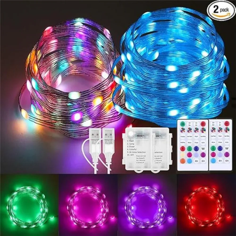 Battery Operated Fairy Lights Color Changing String Lights Remote Indoor Outdoor